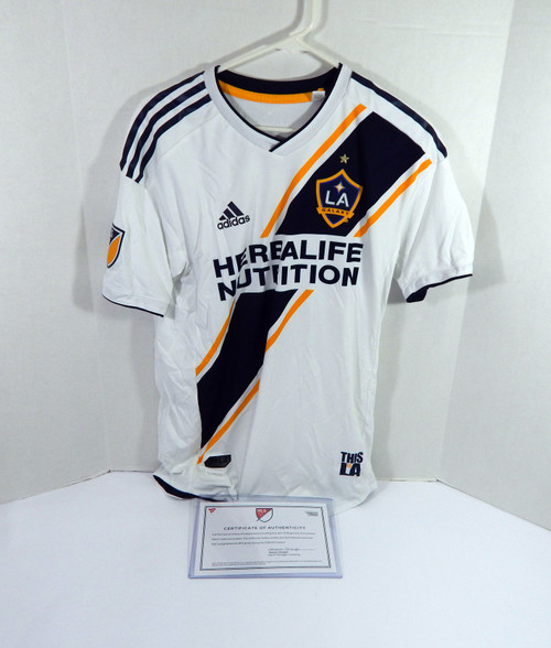 2018 LA Galaxy Rolf Feltscher #25 Game Used Signed White Jersey M DP38439