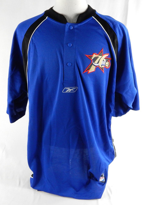 2000s Philadelphia 76ers Game Issued Blue Shooting Shirt 2XL 963