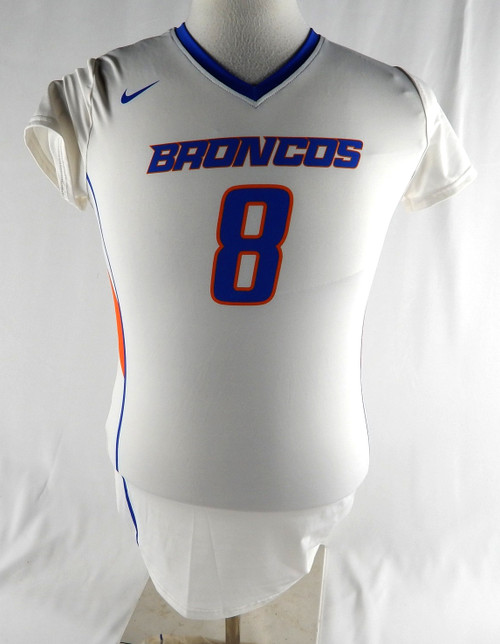 Boise State Broncos #8 Game Used White Jersey Womens Soccer L 770