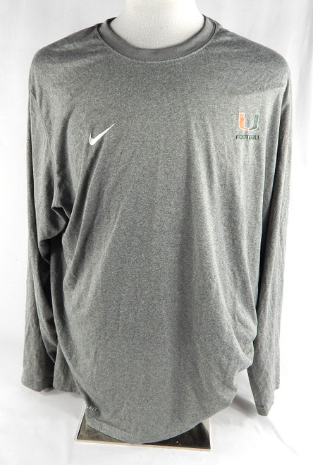 2012 Miami Hurricanes Team Issued Gray Training Shirt XXL 294