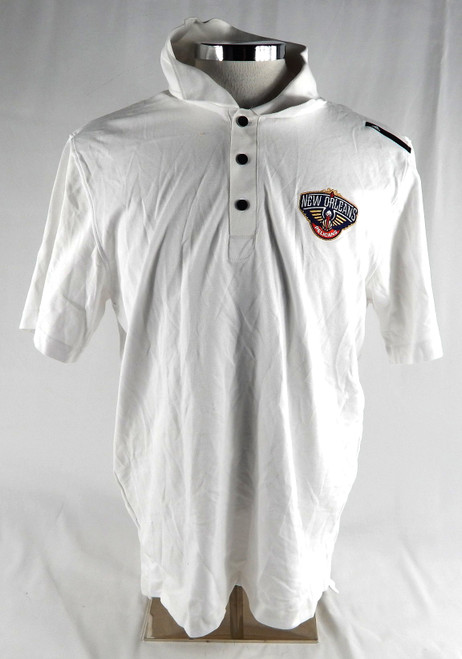 2013-14 New Orleans Pelicans Team Issued White Polo Shirt XL 051