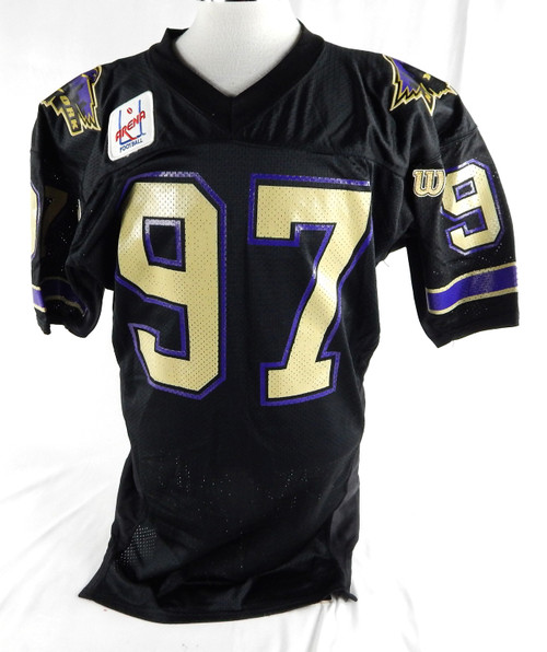 1990s New York CityHawks #97 Game Used Black Jersey 48 075