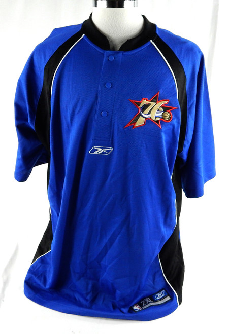 2000s Philadelphia 76ers Game Issued Blue Shooting Shirt 2XL 391