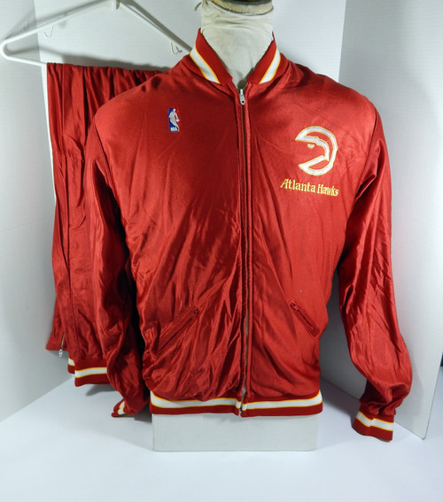 1988-89 Atlanta Hawks Reggie Theus #24 Game Issued Red WU Jacket Pants 4236 0
