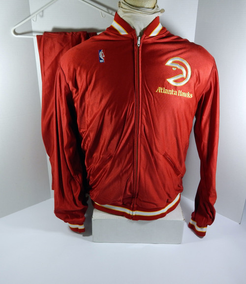 1988-89 Atlanta Hawks Game Issued Red Warm Up Jacket & Pants 42/36 DP40932