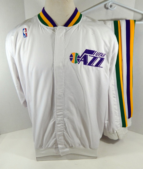 1992-93 Utah Jazz Isaac Austin #50 Game Used White Jacket & Pants 48 40 DP12888