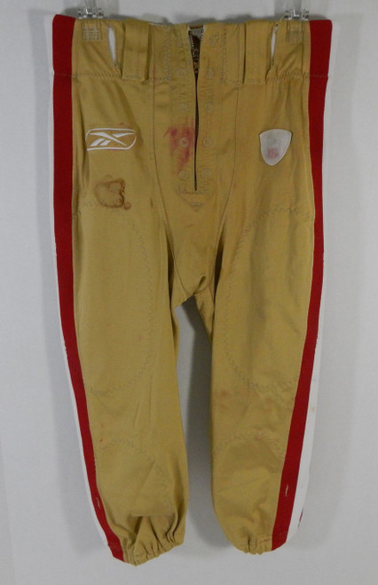 2009 San Francisco 49ers Moran Norris #44 Game Used Gold Football Pants 32 182
