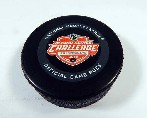 2019 Philadelphia Flyers Lausanne HC Game Issued Puck Global Series Switzerland