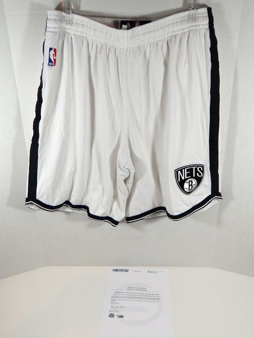 2016-17 Brooklyn Nets Trevor Booker #35 Game Used White Shorts Pro Cut DP02409