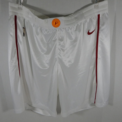 2017-18 Indiana Pacers Game Issued White Game Shorts HWC Nike Pro Cut 46+2 1029S