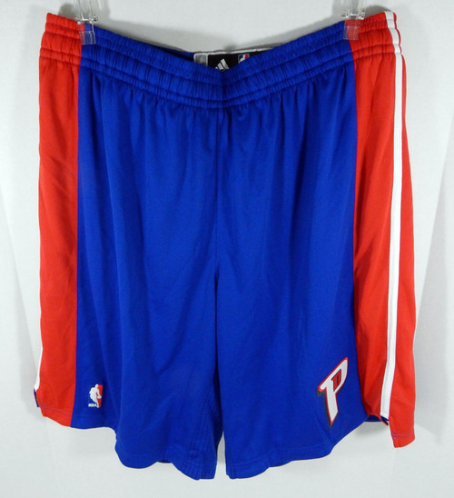 2013-14 Detroit Pistons Game Issued Blue Game Shorts DP06355