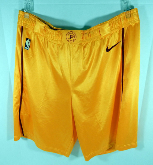 2018-19 Indiana Pacers Game Issued Gold Game Shorts HWC Nike Pro Cut 46+1 1035S