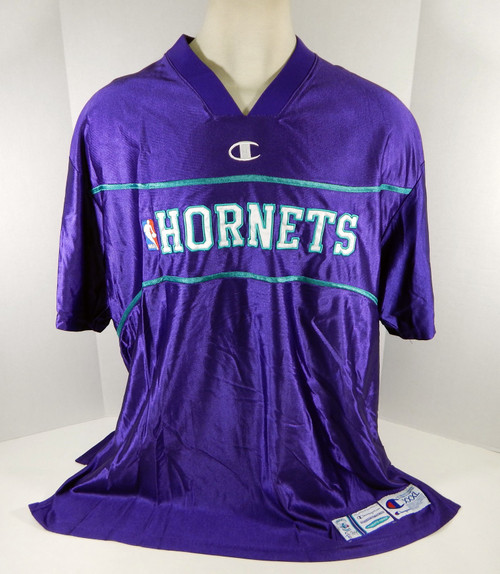2001-02 Charlotte Hornets Robert Traylor #34 Game Used Purple WU Shirt 911 P 2