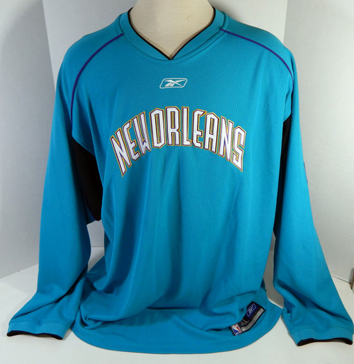 2005-06 New Orleans OKC Hornets Game Issued Teal S Shirt OKC P 3XL 7