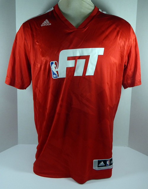 2013-14 NBA Fit Game Issued Red Basketball Shooting Shirt Adidas 2XL2 280
