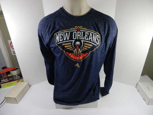 2013-14 New Orleans Pelicans Team Issued Blue Long Sleeve Training Shirt XL 5