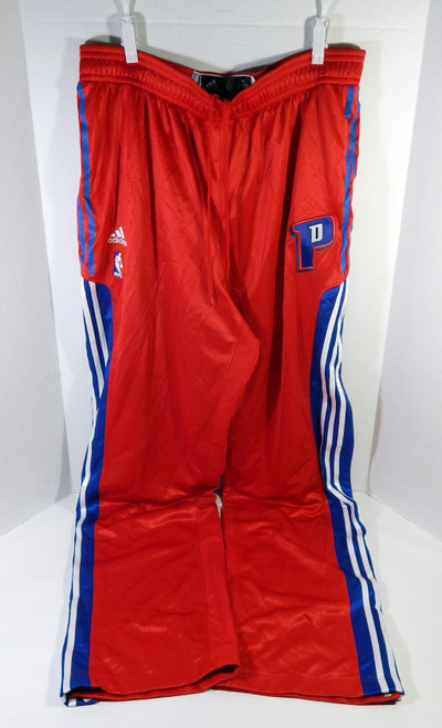 2010-11 Detroit Pistons Team Issued Red Tear Away Climacool Sweat Pants 2XL 47S