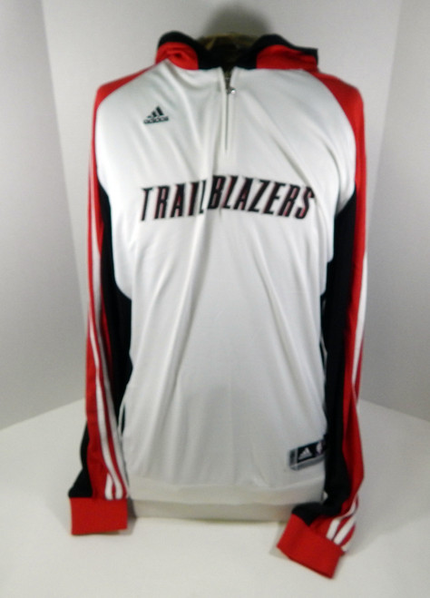 2000s Portland Trailblazers Game Issued White Warm Up Zip Jacket XL DP50752