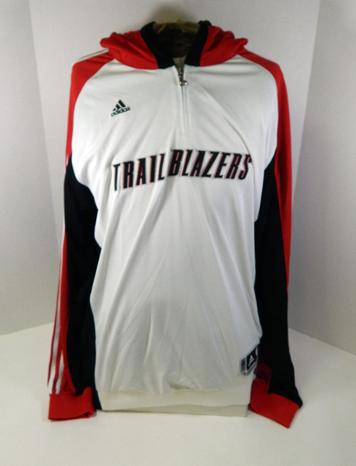 2000s Portland Trailblazers Game Issued White Warm Up Zip Jacket XL DP50738