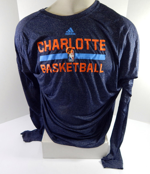 2013-14 Charlotte Bobcats Team Issued Navy Long Sleeve Training Shirt 3XL 2160