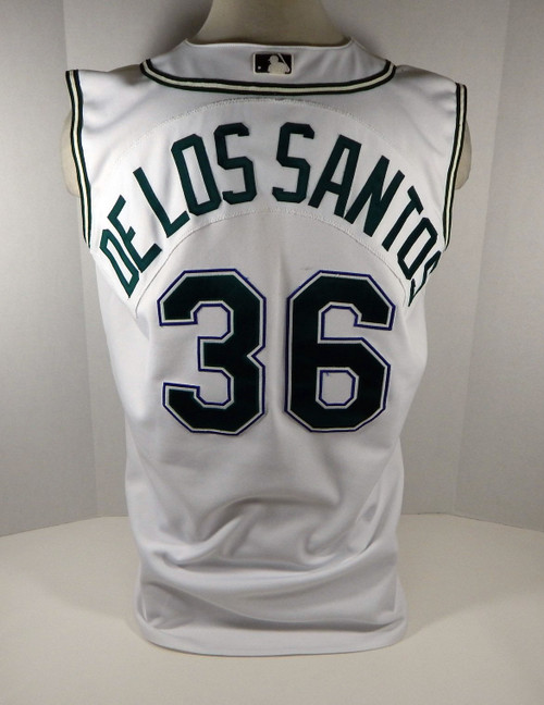 2002 Tampa Bay Devil Rays Luis De Los Santos #36 Game Issued White Vest Jersey 3