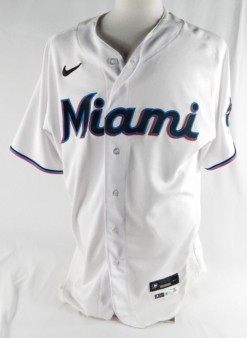 2022 Miami Marlins Jacob Stallings #58 Game Issued White Jersey 48 923