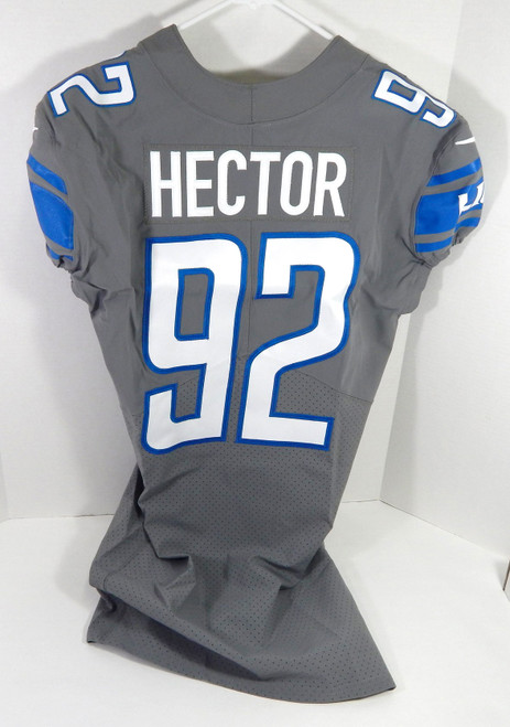 2022 Detroit Lions Bruce Hector #92 Game Issued Grey Jersey Color Rush 44 638