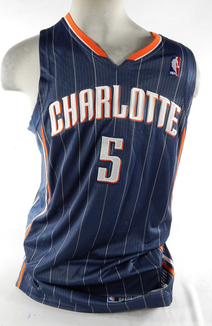 2011-12 Charlotte Bobcats #5 Game Issued Navy Jersey 2XL 063