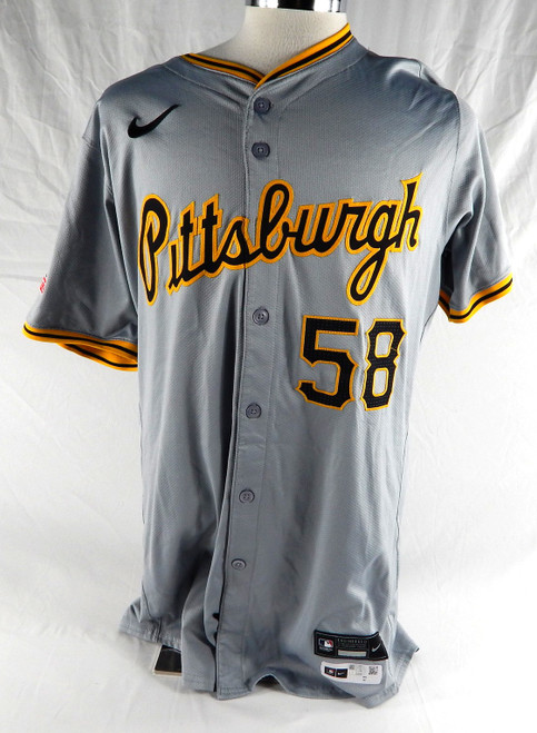 2024 Pittsburgh Pirates Mike Rabelo #58 Game Issued Pos Used Grey Jersey 46 712