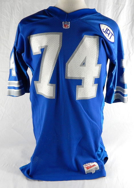 1991 Detroit Lions Mike Graybill #74 Game Used Blue Jersey JRT Patch 52 007
