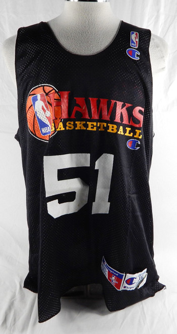 1990s Atlanta Hawks #51 Game Issued Black Practice Jersey XXL 546