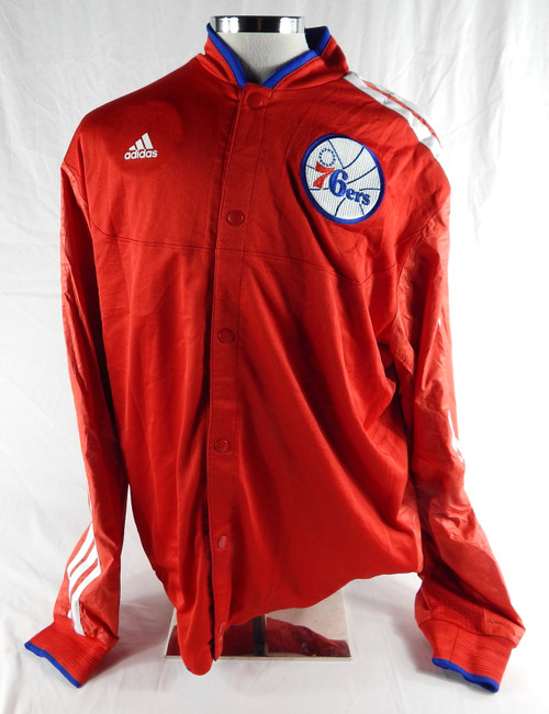 2012-13 Philadelphia 76ers Lavoy Allen #50 Game Used Red Warm Up Jacket 50 P 2