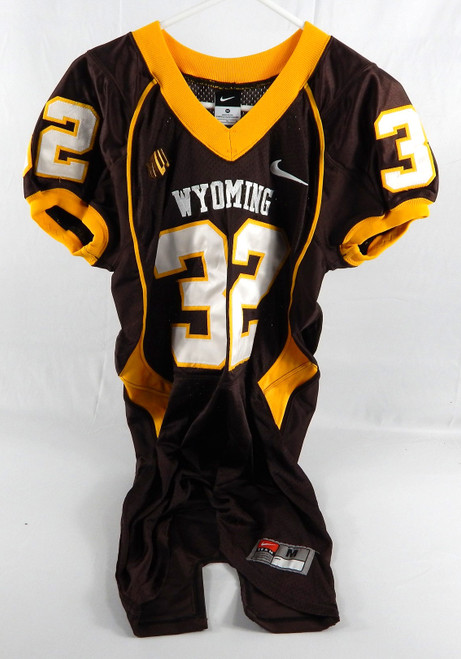 2010-14 Wyoming Cowboys Jake Schiffner #32 Game Used Brown Jersey M 458