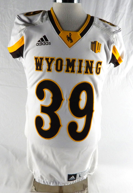2018 Wyoming Cowboys #39 Game Used White Jersey M 467