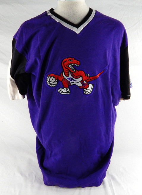 1996-97 Toronto Raptors Hubert Davis #44 Game Used Purple Shooting Shirt 50th Patch XL 102