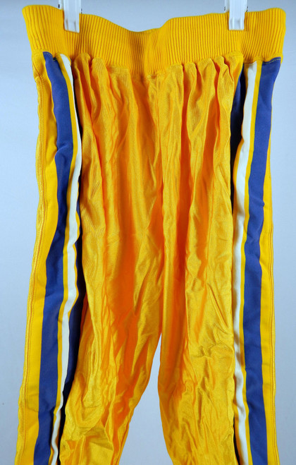 1980s Golden State Warriors #45 Game Used Yellow Warm Up Pants 34 432