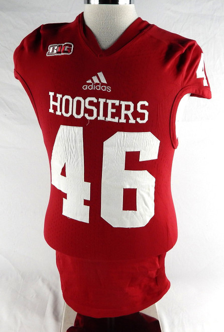 Indiana Hoosiers #46 Game Used Red Jersey Football Name Plate Removed M 146