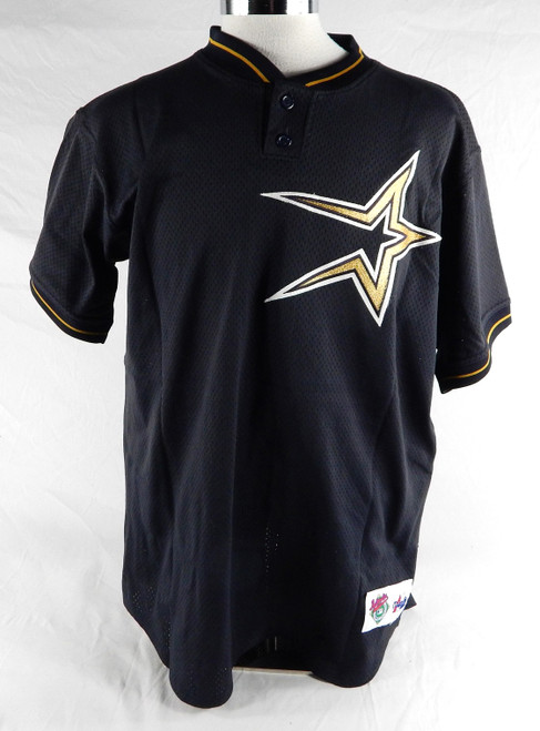 1990s Houston Astros #46 Game Issued Black Jersey Name Plate Removed ST BP 48 6