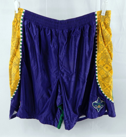 2009-10 New Orleans Hornets Game Issued Purple Shorts Mardi Gras 48 486