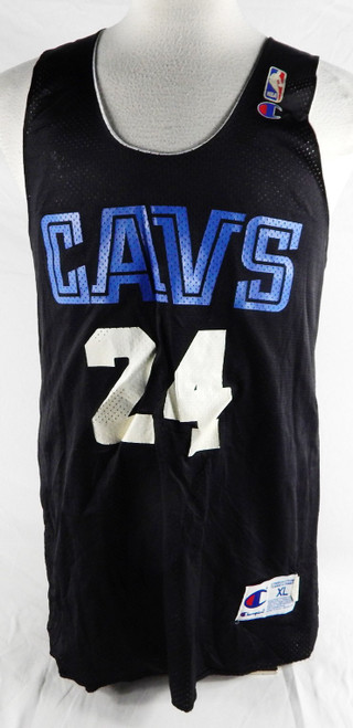 1990s Cleveland Cavaliers #24 Game Issued Black Practice Jersey XL 041