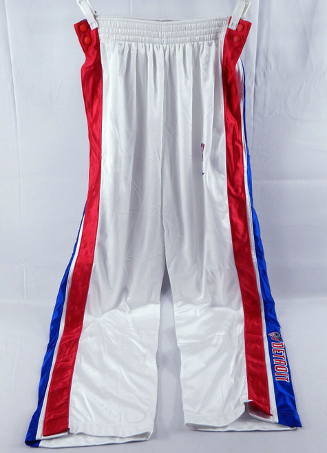 2003-04 Detroit Pistons Justin Hamilton #14 Game Used White Warm Up Pants XL 506