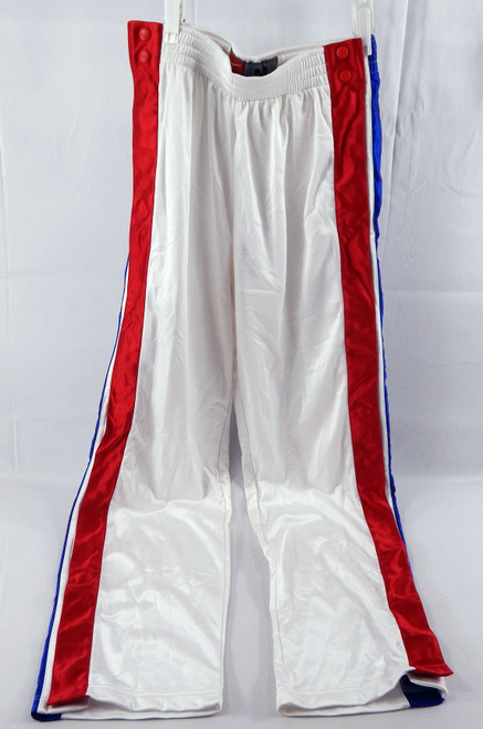 2003-04 Detroit Pistons Game Issued White Warm Up Pants M 511