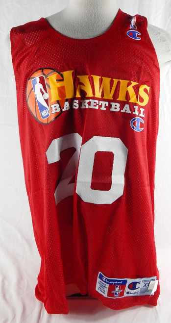 1990s Atlanta Hawks #20 Game Issued Red Practice Jersey XXL 514