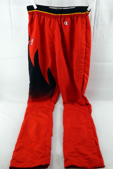 1995-96 Atlanta Hawks Sean Rooks #45 Game Used Red Warm Up Pants 38 558