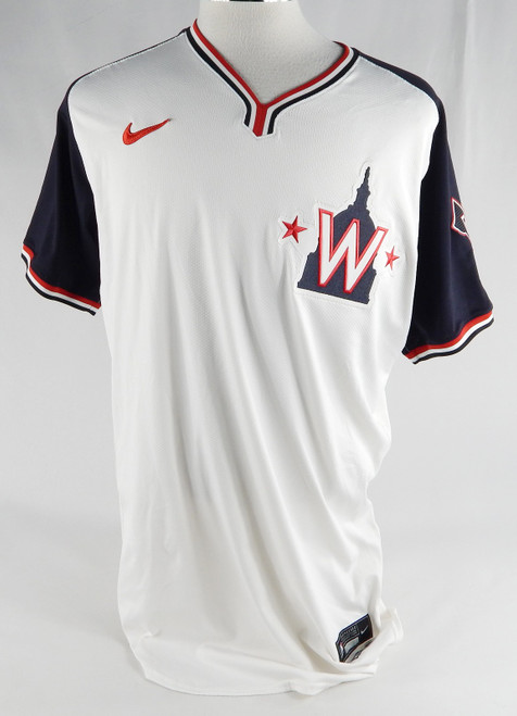 2024 Washington Nationals Jordan Weems #51 Game Issued Used White Jersey DC Alt