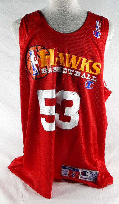1990s Atlanta Hawks #53 Game Issued Red Practice Practice XXXL 316