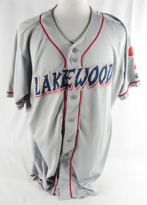 Lakewood BlueClaws #13 Game Used Grey Jersey 46 771