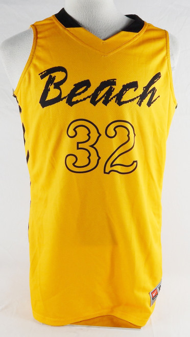 2013-14 Long Beach State 49ers #32 Game Issued P Used Yellow Jersey Basketball 1