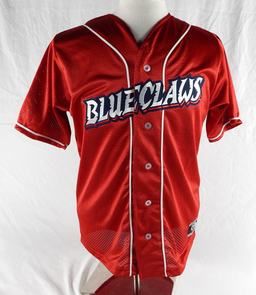 Lakewood BlueClaws Blank Game Issued Red Jersey XL 872