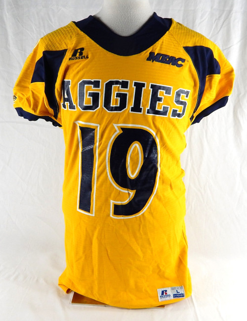 North Carolina A&T Aggies #19 Game Used Yellow Jersey Football L 300